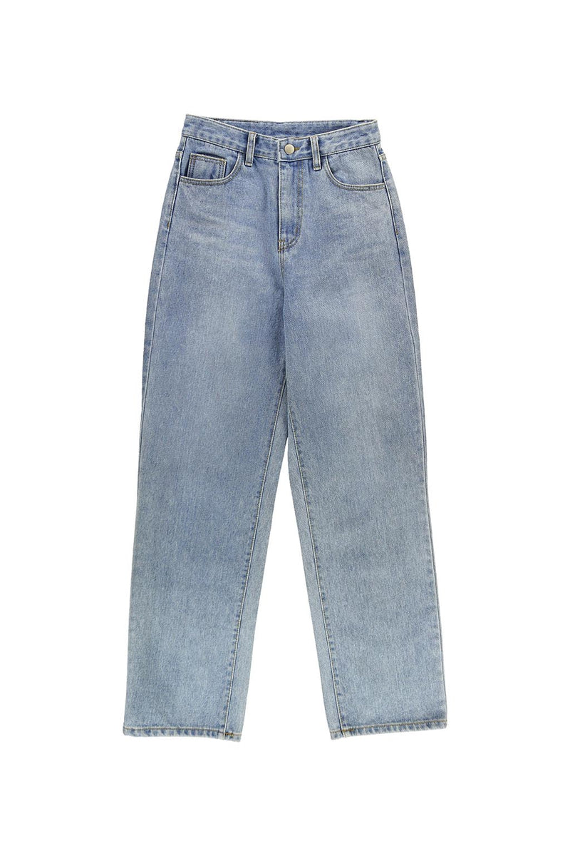 wide denim pants / high waist jeans